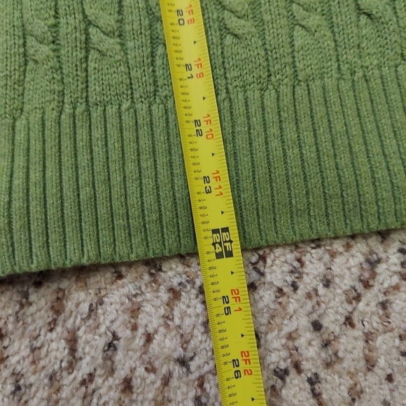 Loft Sweater Womens XL Green Rabbit Hair Cable Knit Designer Preppy 3/4 Sleeve - Picture 3 of 9